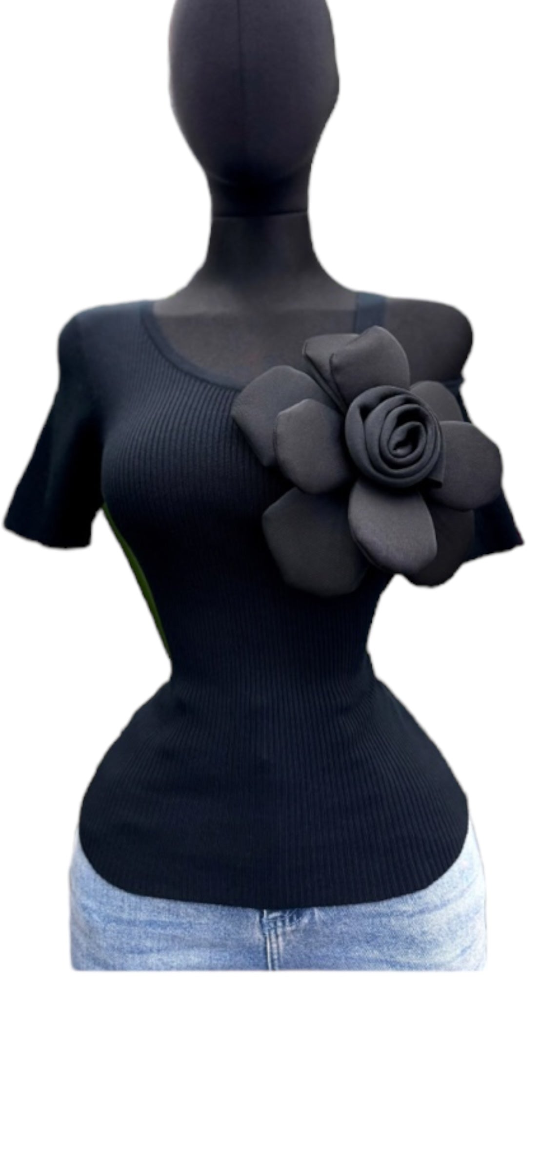 Black Flower Top