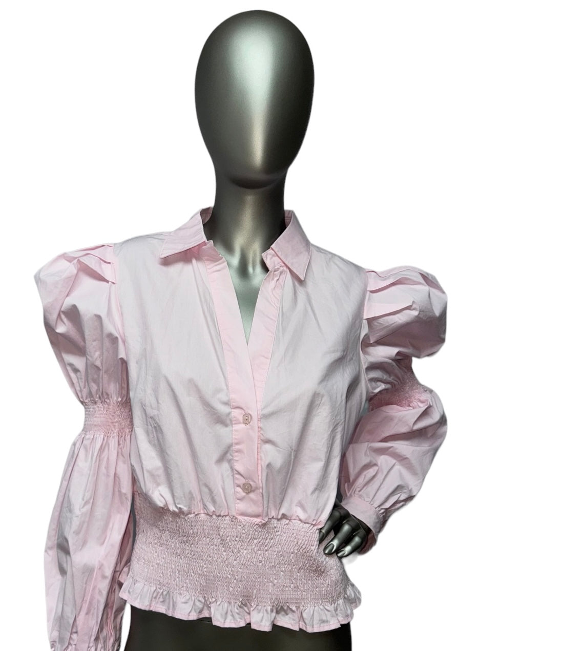 Pinky Blouse with Stretch Waist
