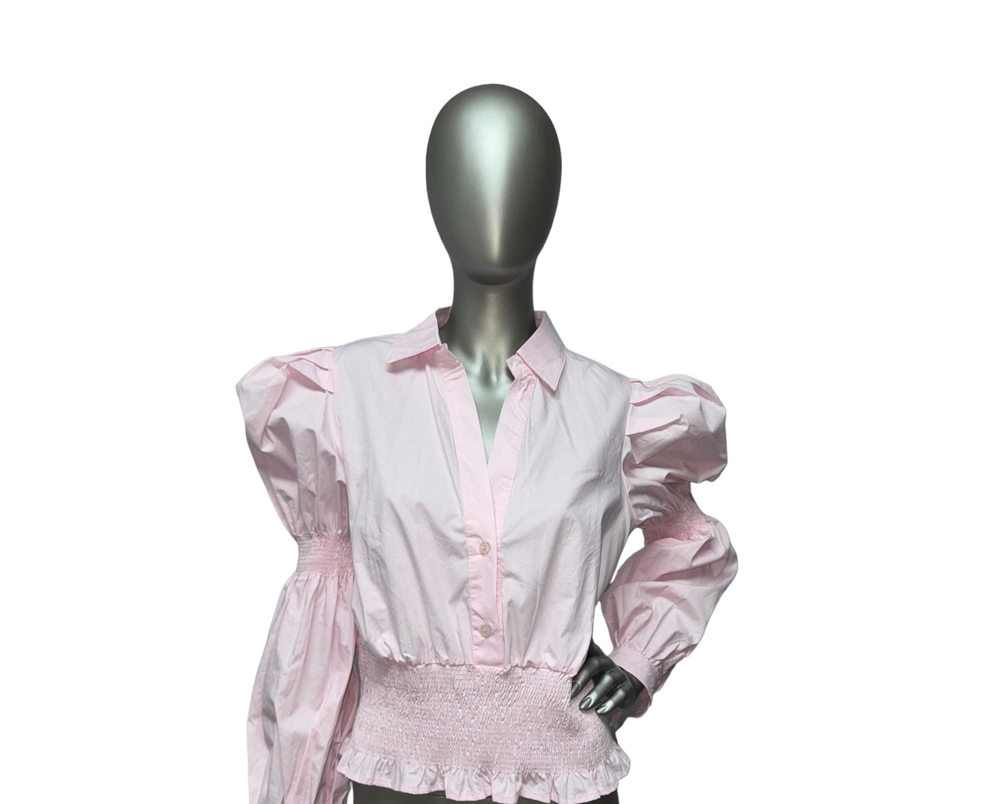 Pinky Blouse with Stretch Waist