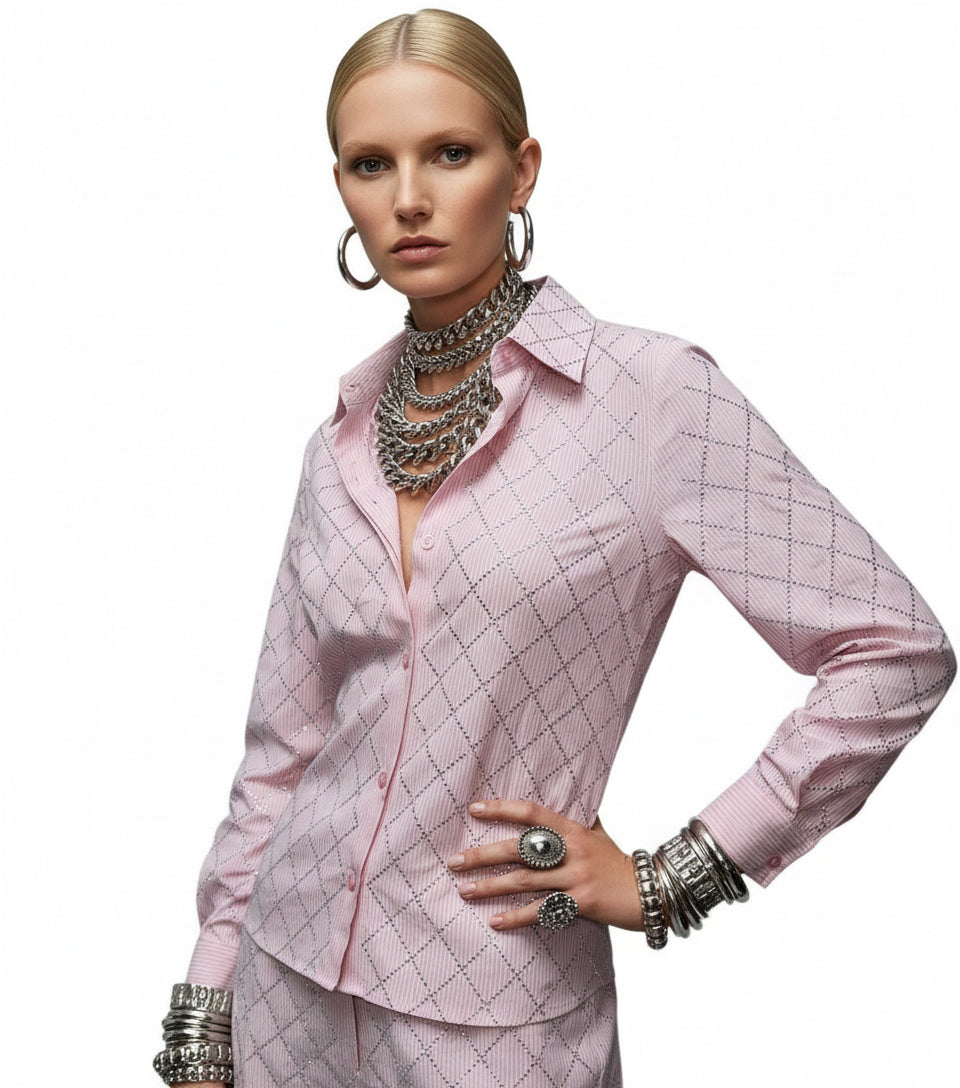 Blush Bedazzled Blouse