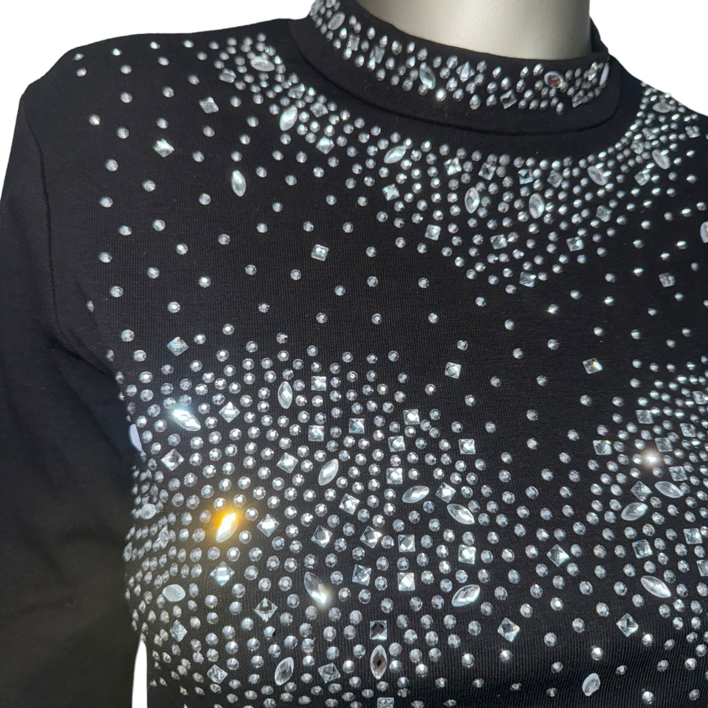 Stunning Black Bling Top