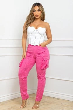 Pantalones cargo rosa brillante