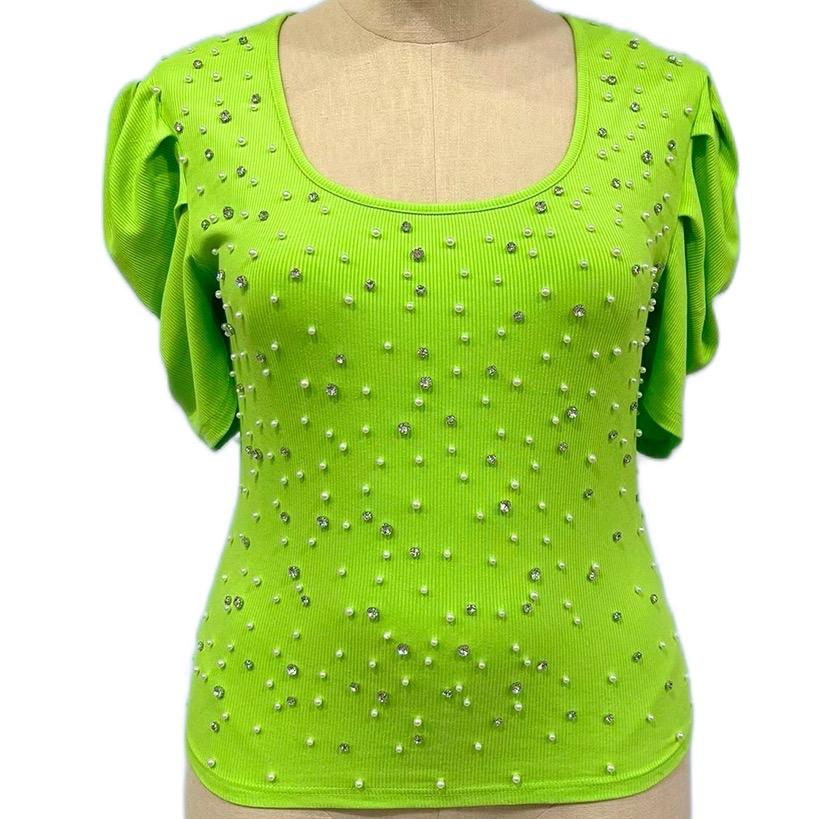 Curvy Lemon Bling Top