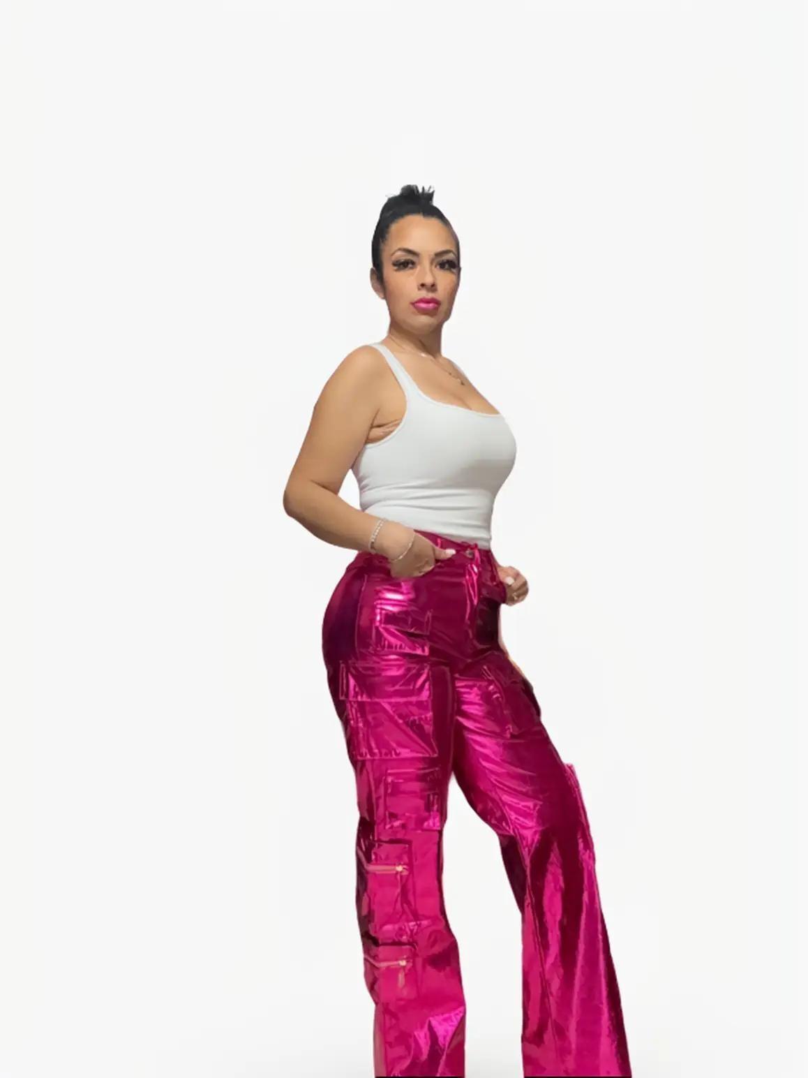 Metallic Cargo Pants