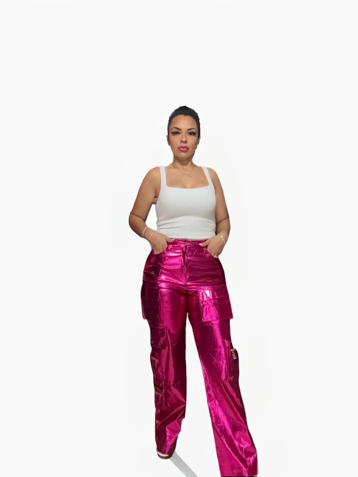 Metallic Cargo Pants