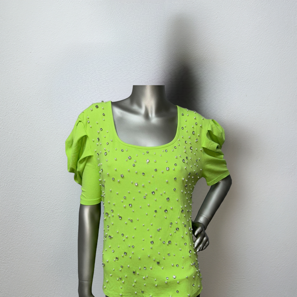 Curvy Lemon Bling Top