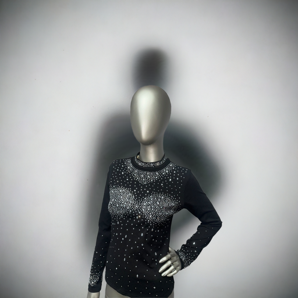 Stunning Black Bling Top