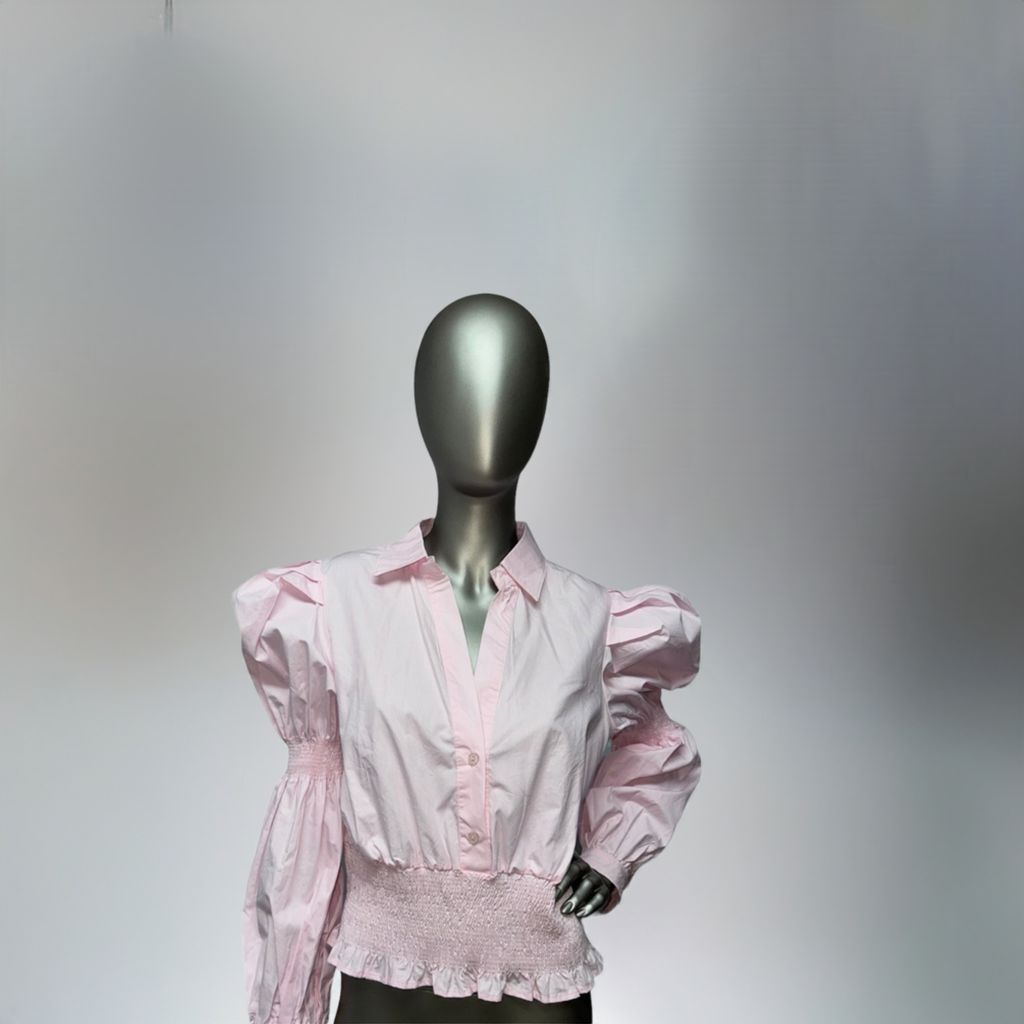Pinky Blouse with Stretch Waist