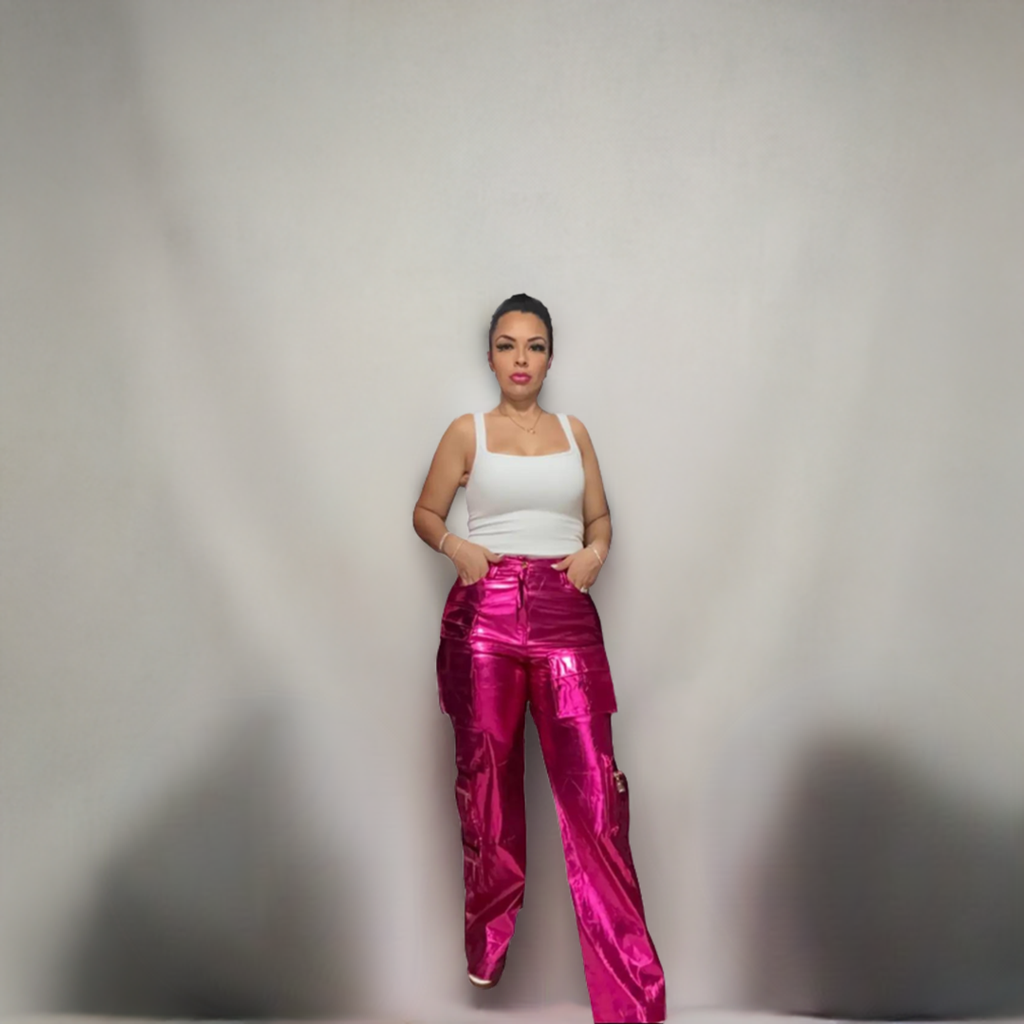 Metallic Cargo Pants