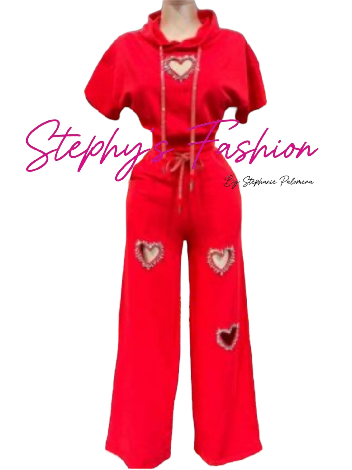 Heart Fashion Set (red wide pant leg)