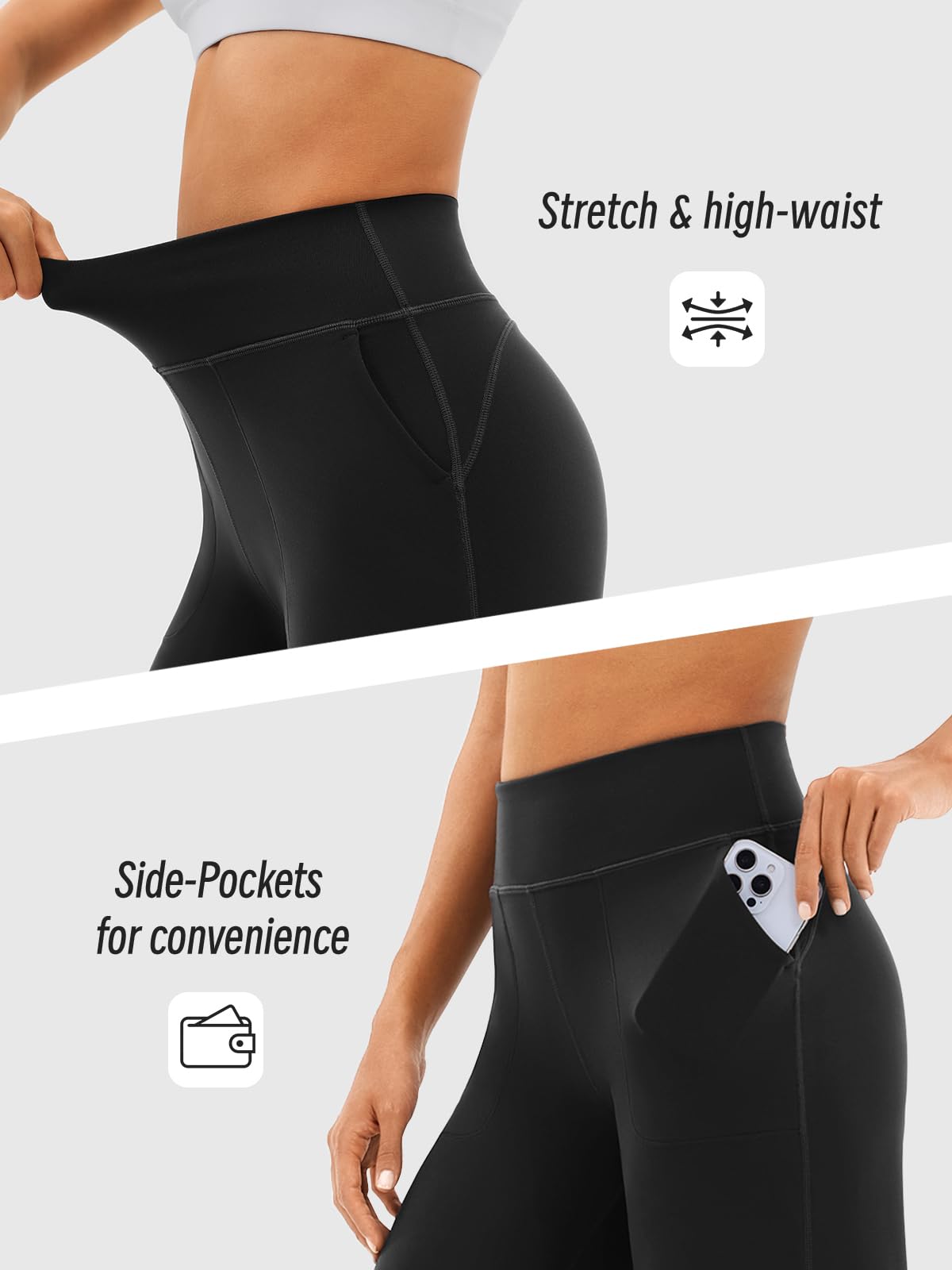 High Waist Wide Leg Yoga Pants with Pockets