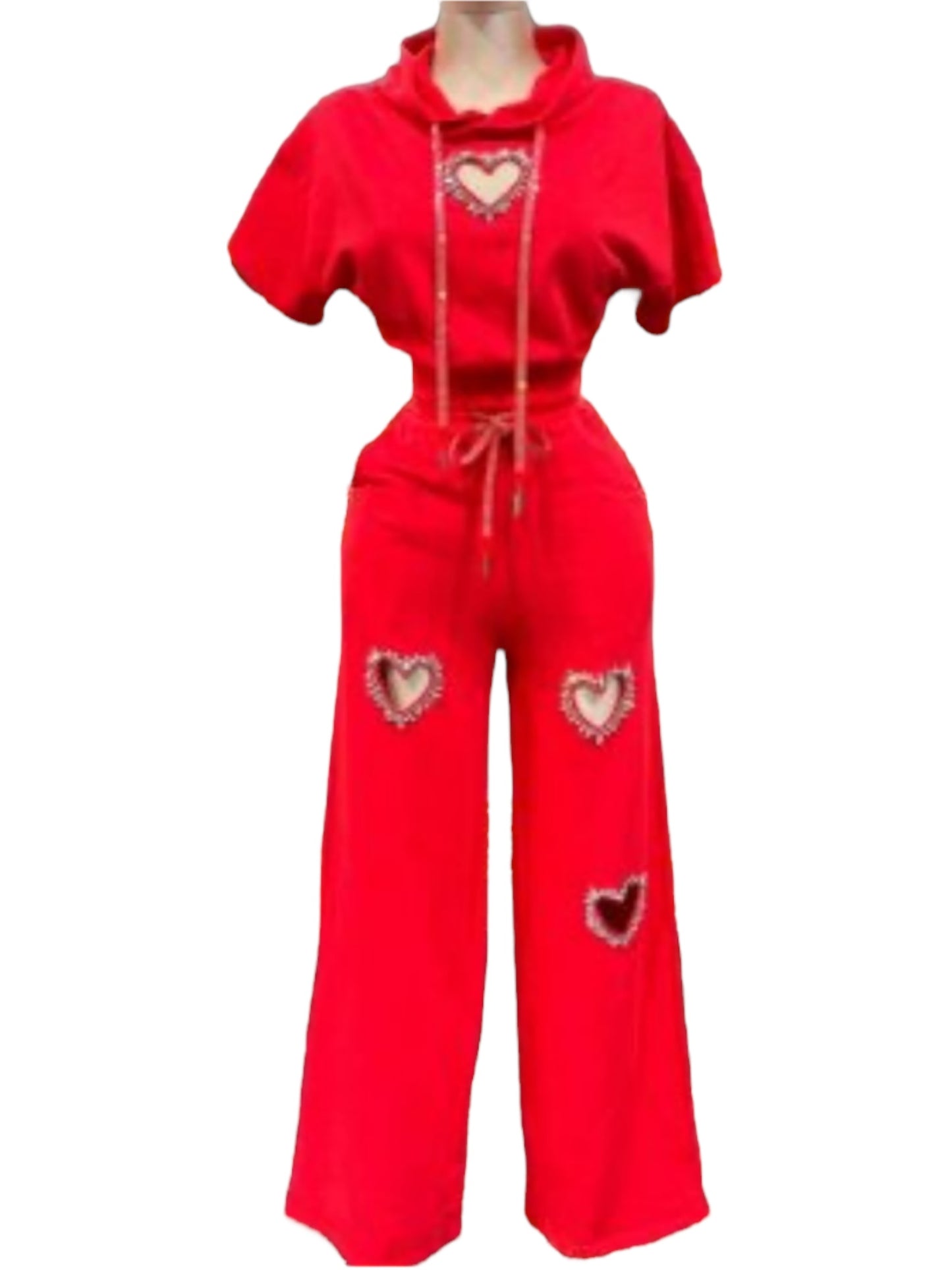 Heart Fashion Set (red wide pant leg)