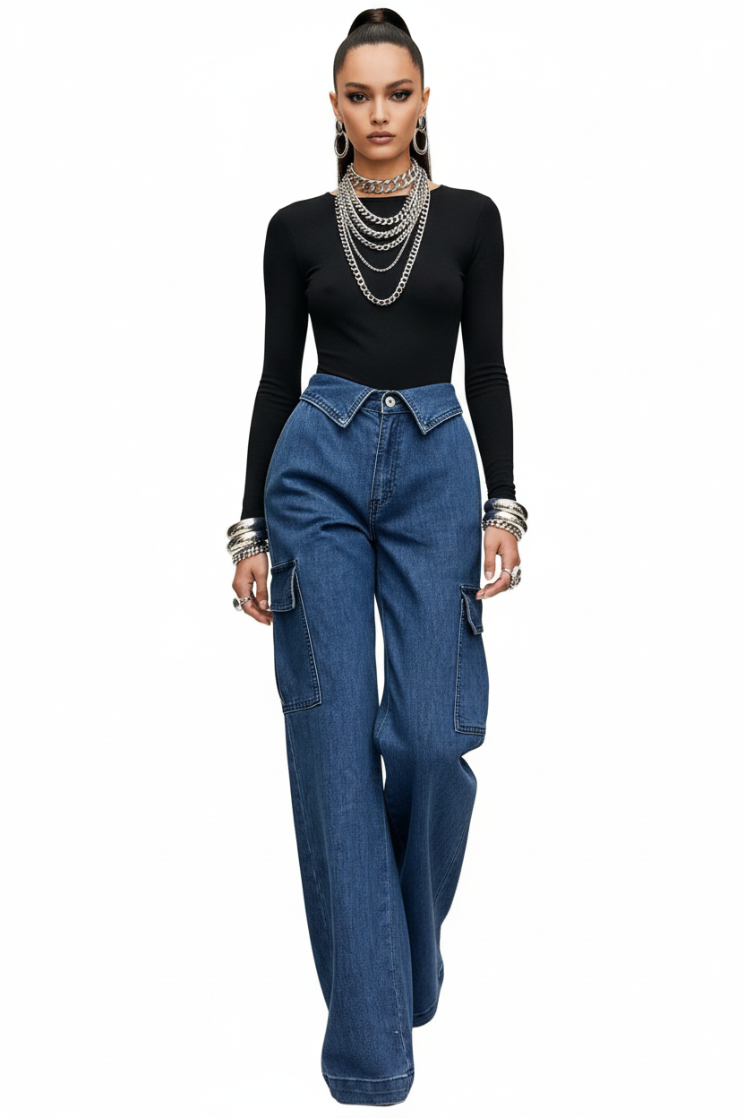 Vaqueros De Moda De Mezclilla