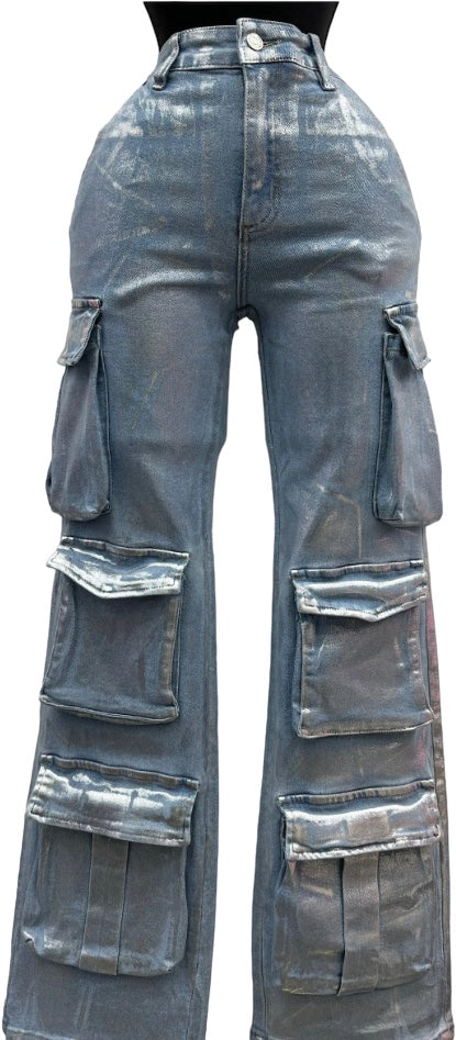 Cargo Metallic Jeans