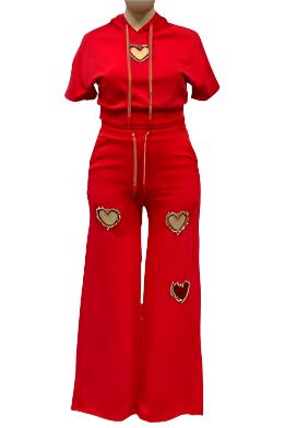 Red Curvy Heart Fashion Set