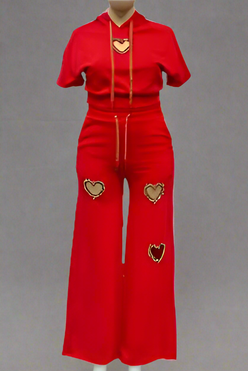 Red Curvy Heart Fashion Set