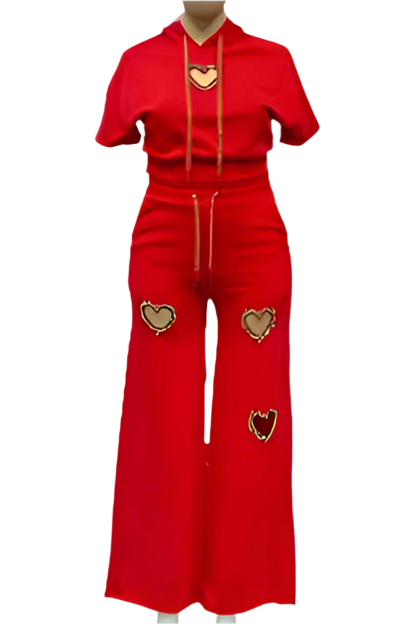 Red Curvy Heart Fashion Set