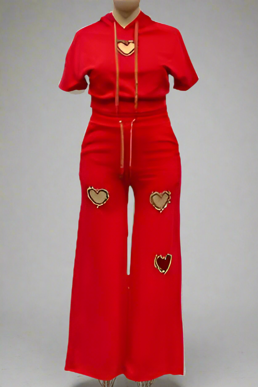 Red Curvy Heart Fashion Set