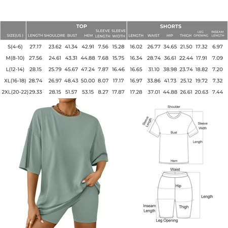 Brown Oversized Tshirts Matching Biker Short Summer Clothing