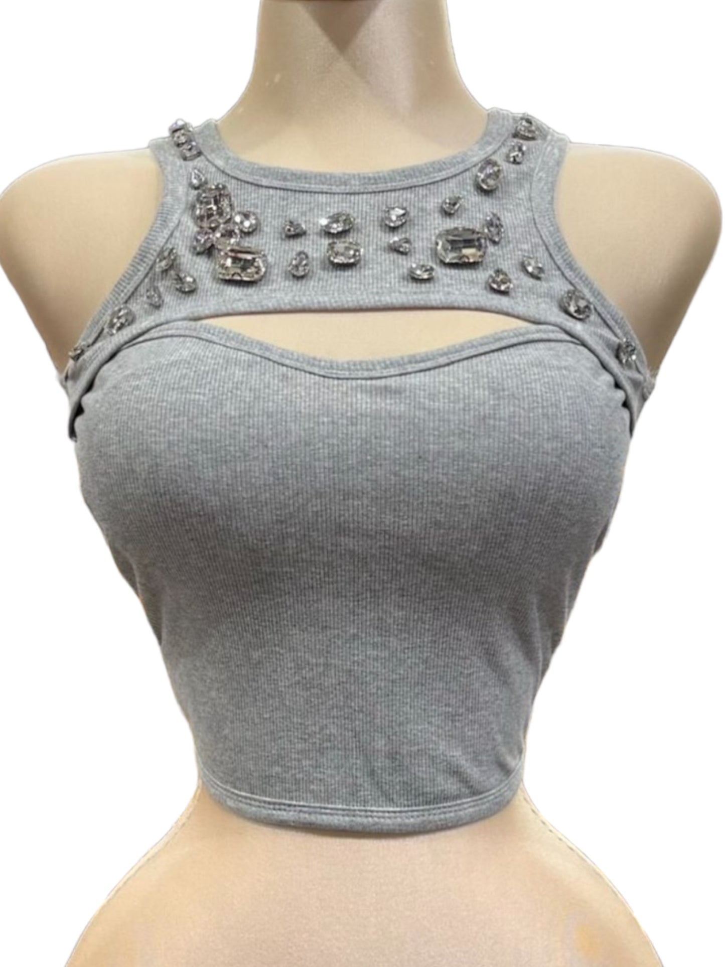 Large Gray Sexy Bling Top