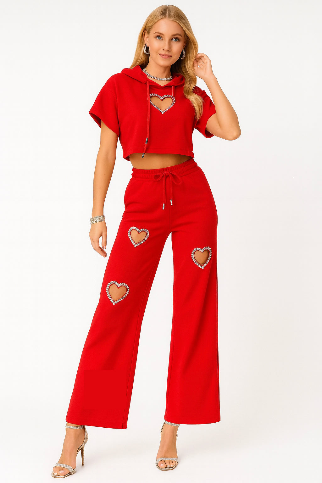 Red Curvy Heart Fashion Set