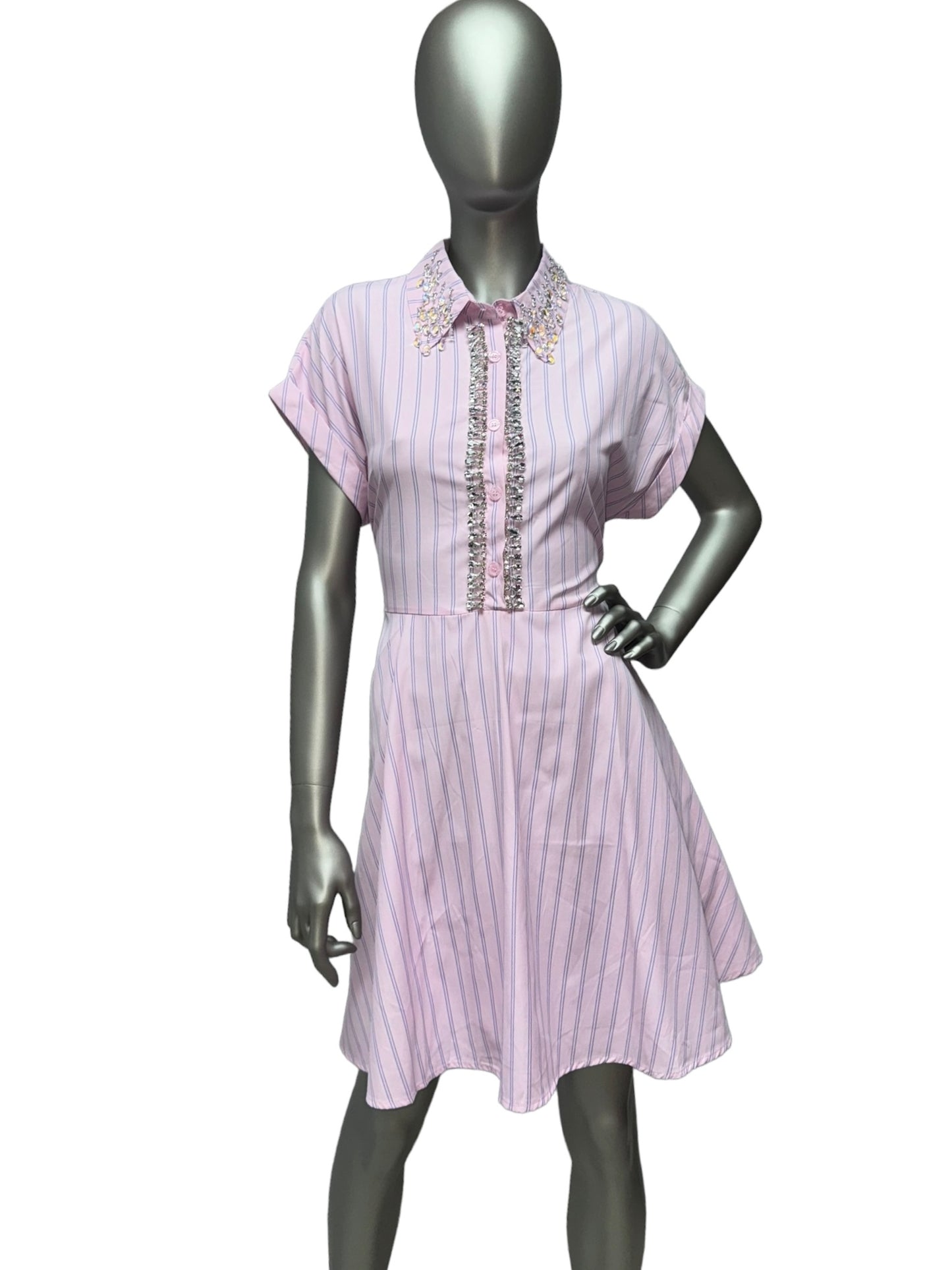 Pink Stripe Bling Dress