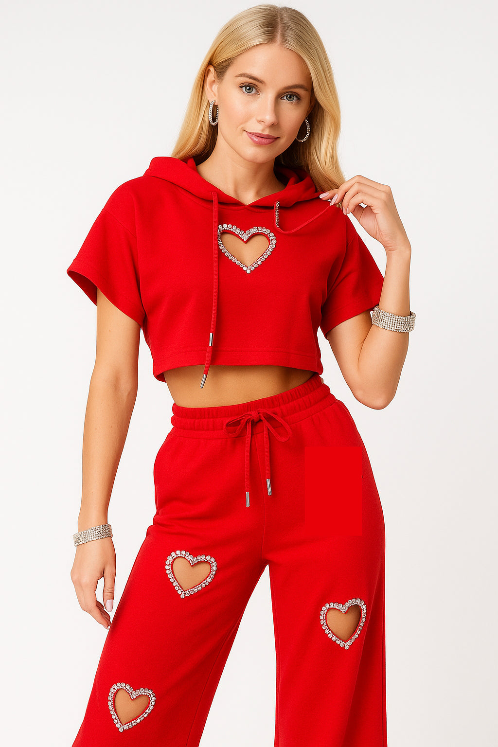 Heart Fashion Set (red wide pant leg)
