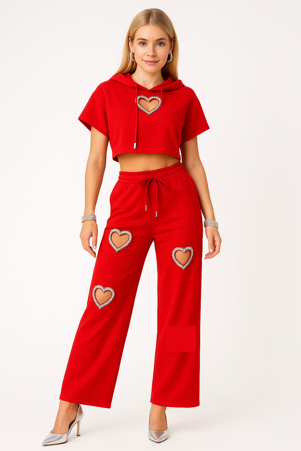 Heart Fashion Set (red wide pant leg)
