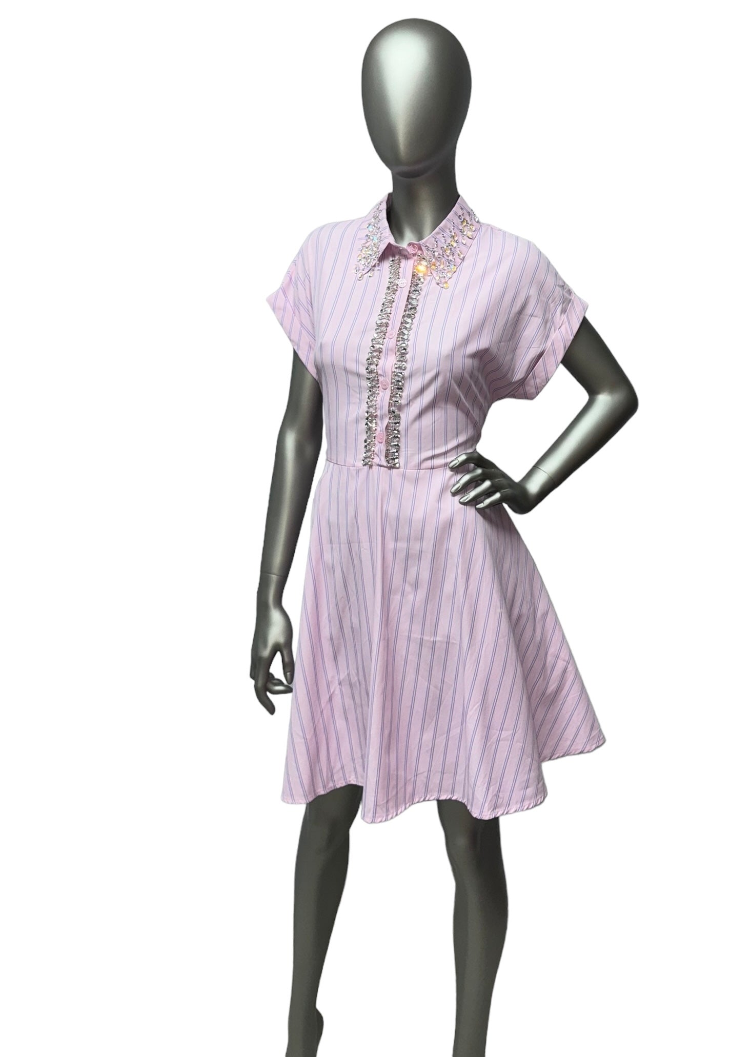 Pink Stripe Bling Dress