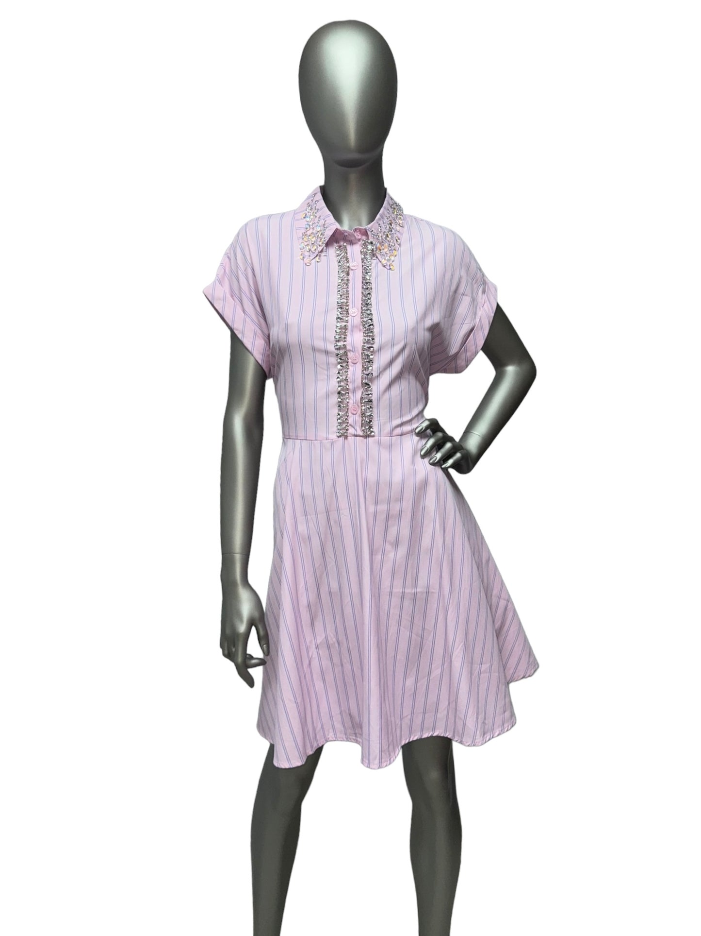 Pink Stripe Bling Dress