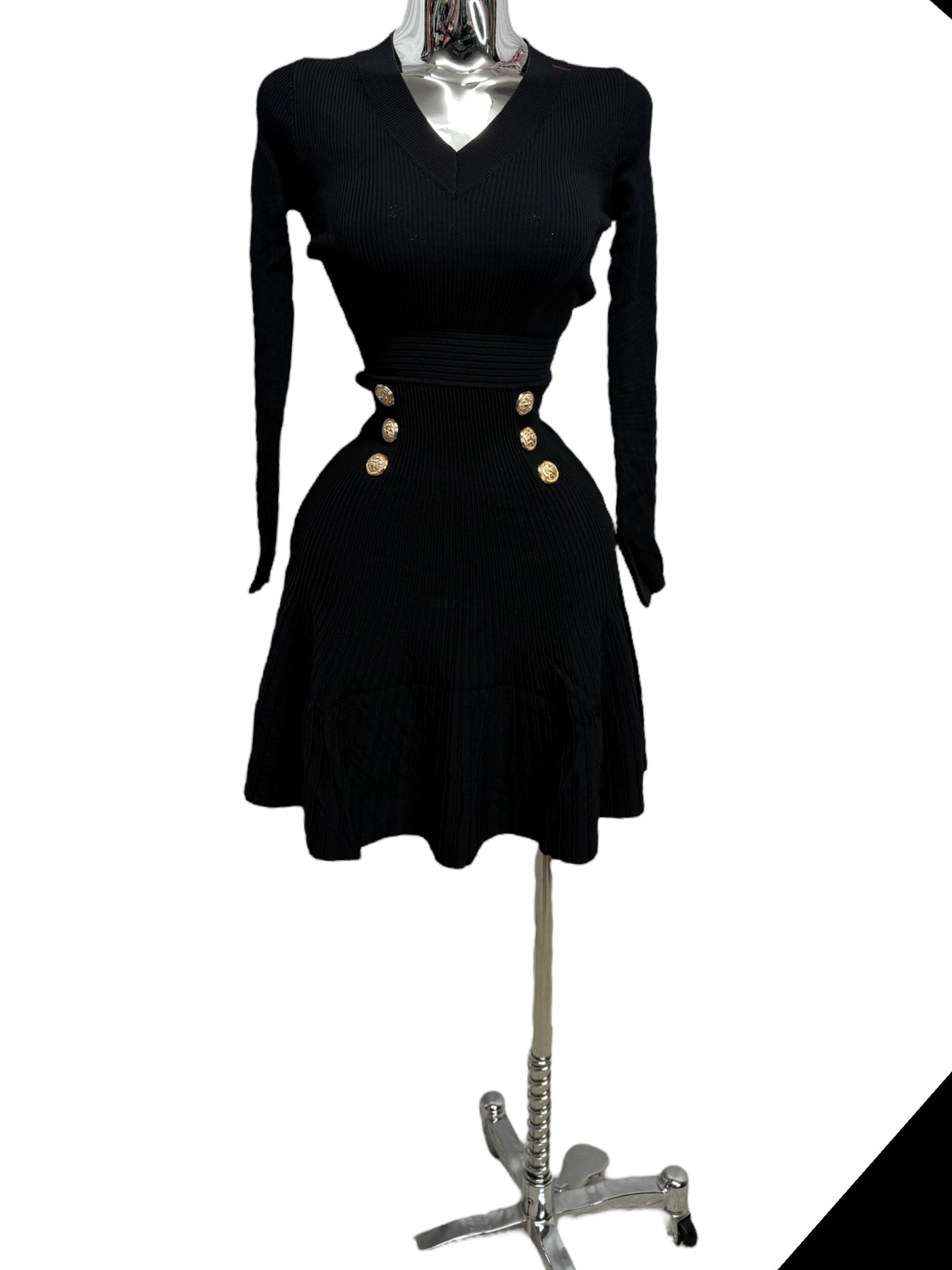 Black Fashion V-Neck Dress