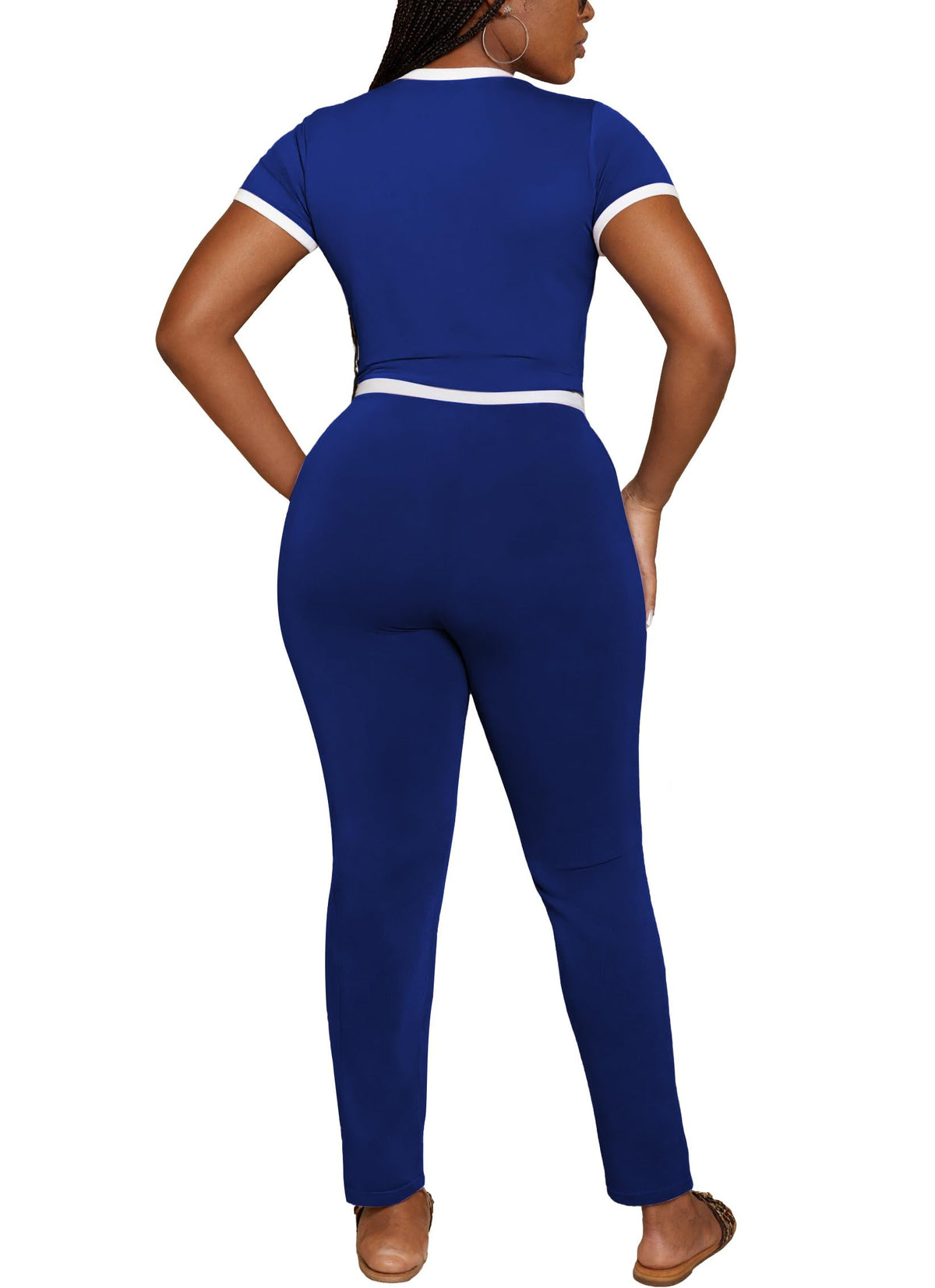 2-Piece Outfits Short Sleeve Tops and Long Pants Tracksuit Lounge Set