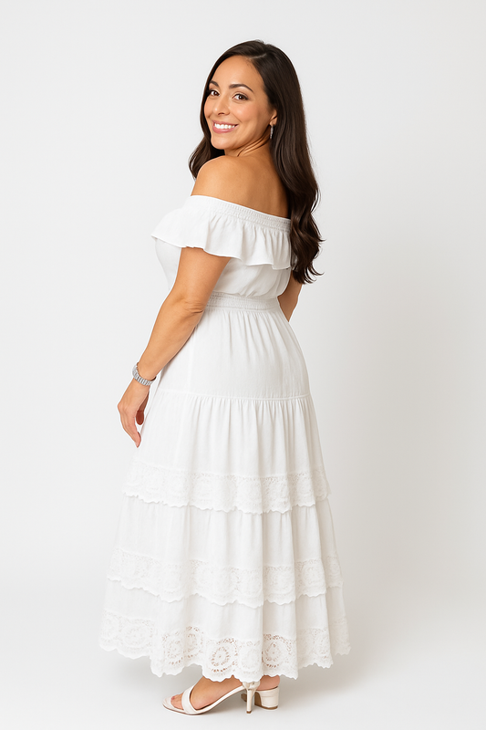 Off The Shoulder Ruffle Dress