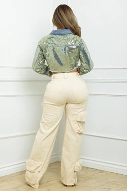 Pantalón cargo beige