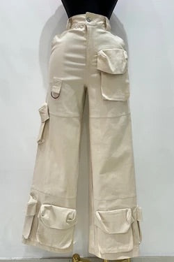 Pantalón cargo beige