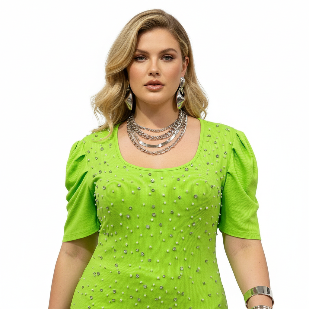 Top con adornos de limón y curvas