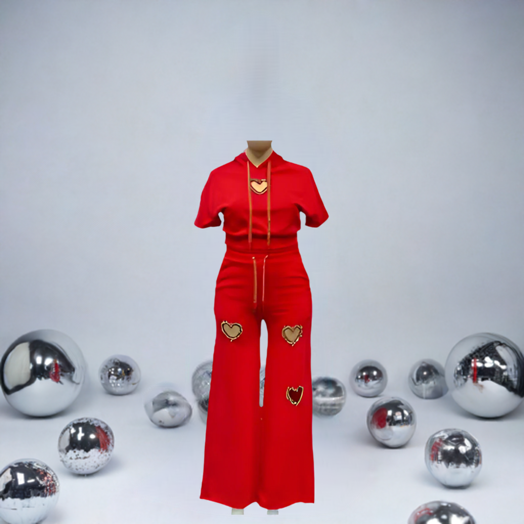 Red Curvy Heart Fashion Set