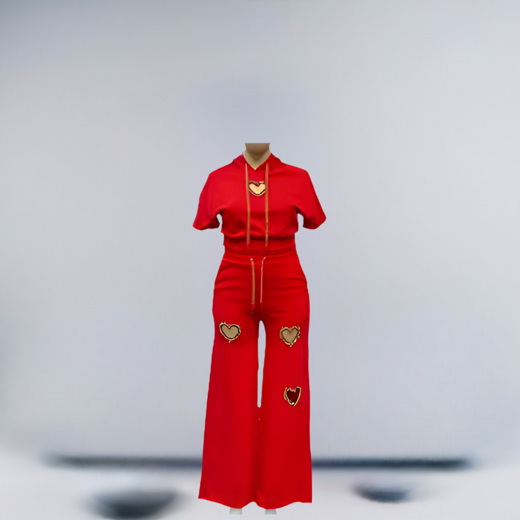 Red Curvy Heart Fashion Set